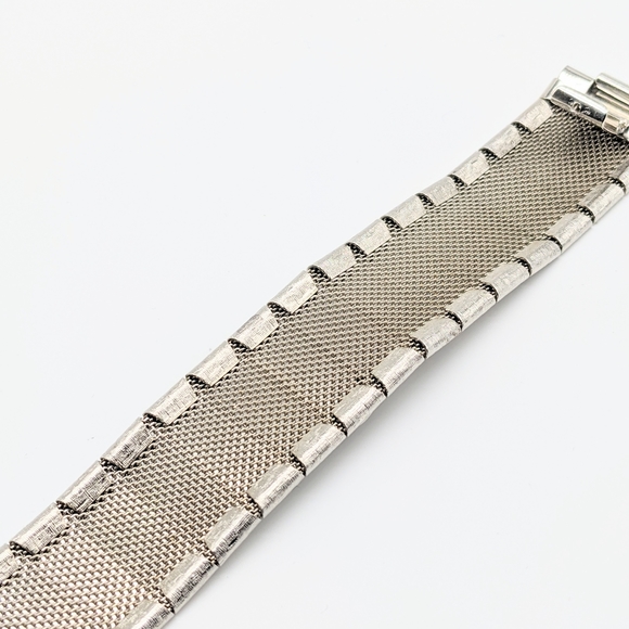 Vintage 50s Chrome and Jasper Bracelet - Picture 2 of 5